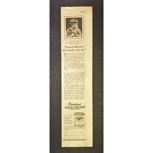 Borden's Eagle Brand Condensed Milk "Did wonders for her" Vintage Print Ad 1926
